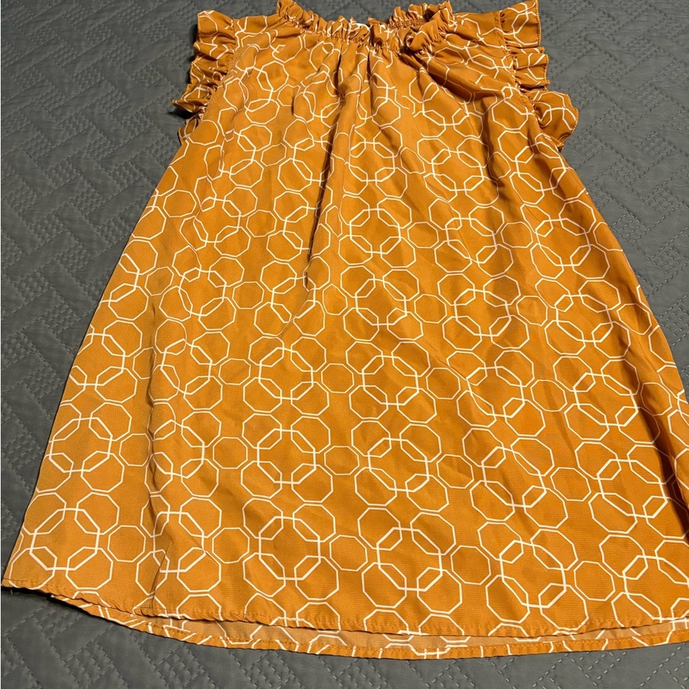 Orange Geometric Women's Skirt